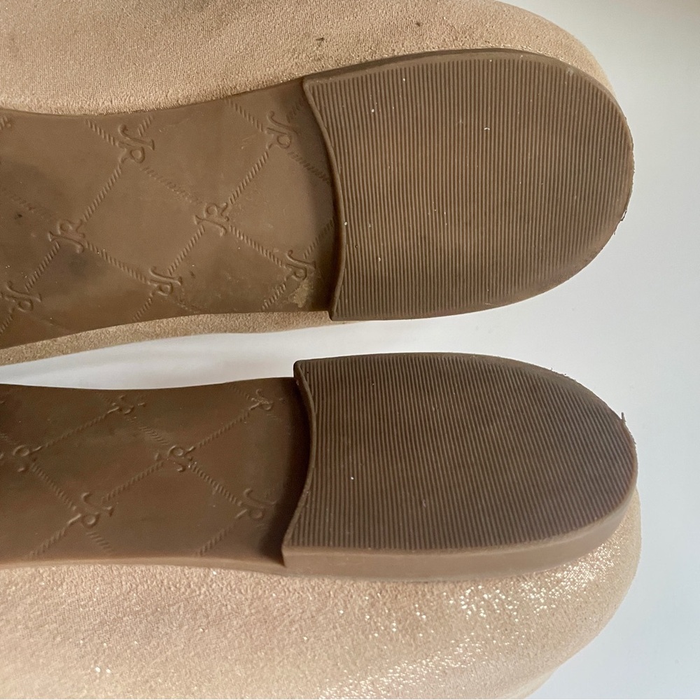 Jack Rogers Gold Nude Tan Knot Bow Ballet Flats Scalloped Edge 8.5 Balletcore - Picture 6 of 10